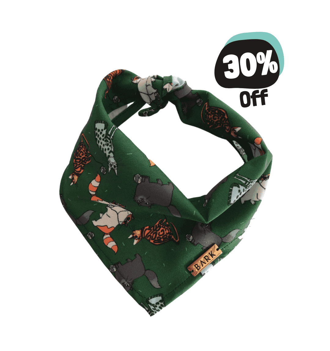 BANDANA GREEN CATS