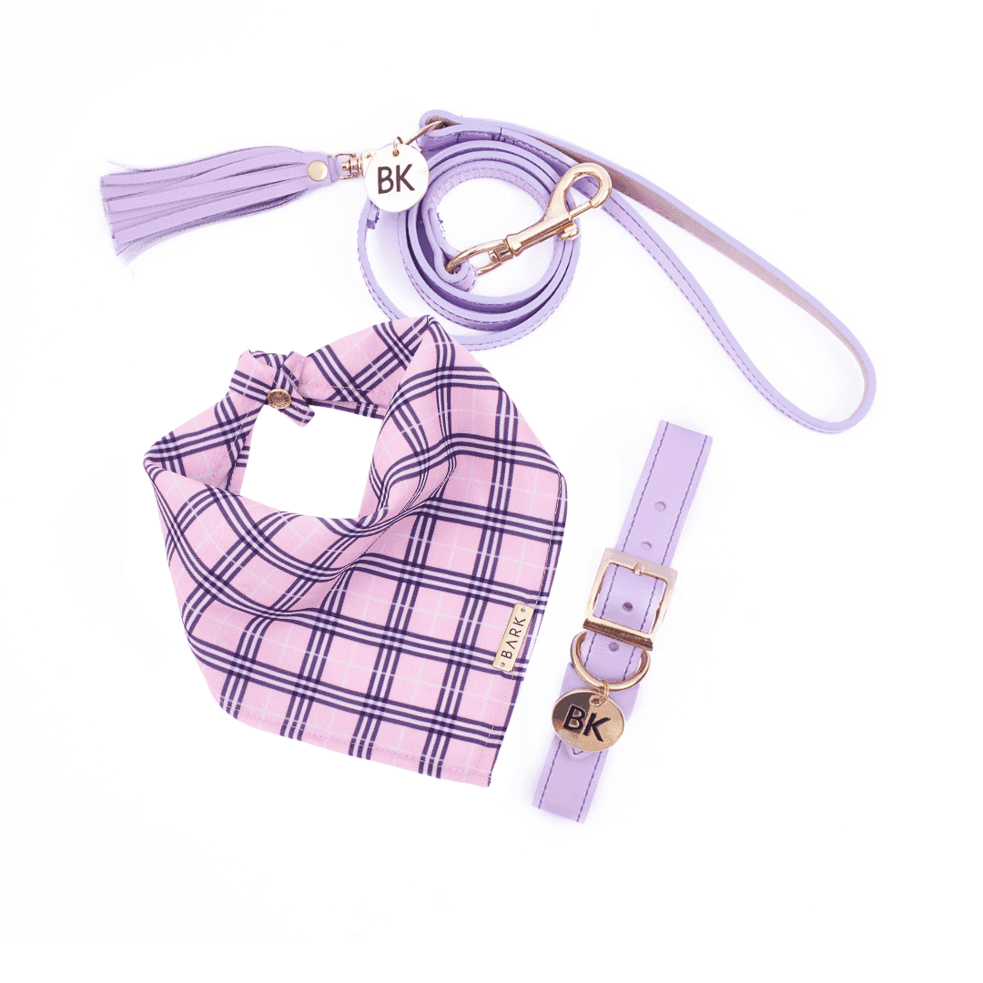 SET CREAMY PINK PLAID