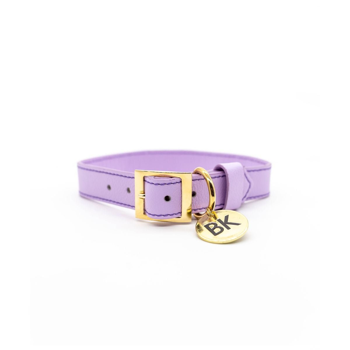 lavender leather dog collar